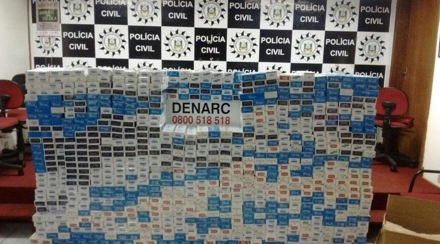 A&ccedil;&atilde;o do Denarc apreende mais de 160 mil ma&ccedil;os de cigarro em Charqueadas
