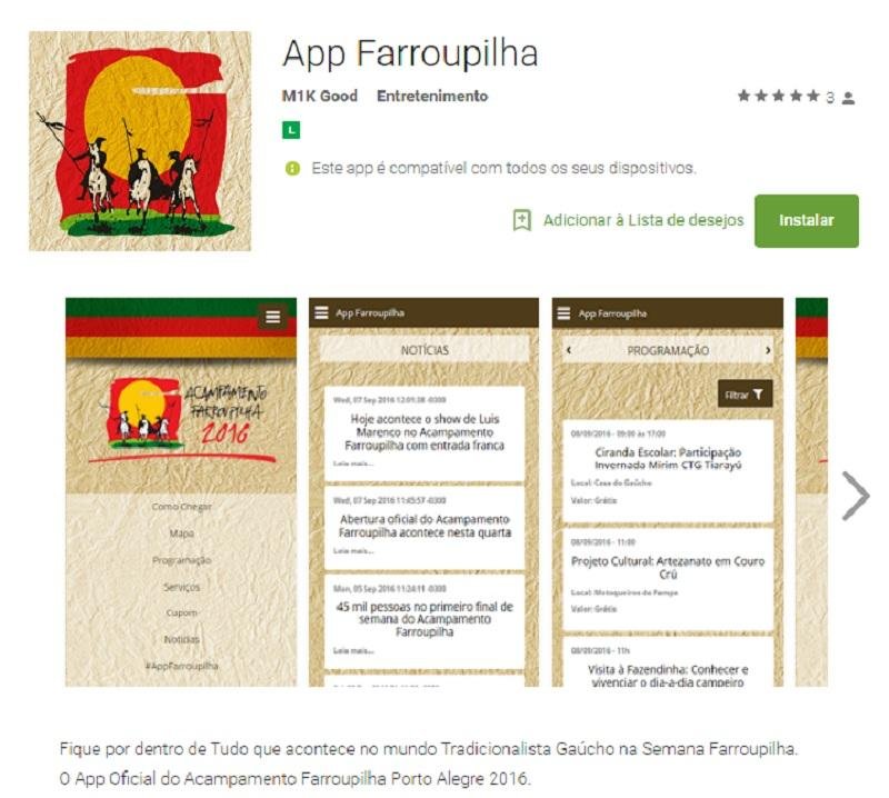 Acampamento Farroupilha ganha aplicativo de celular