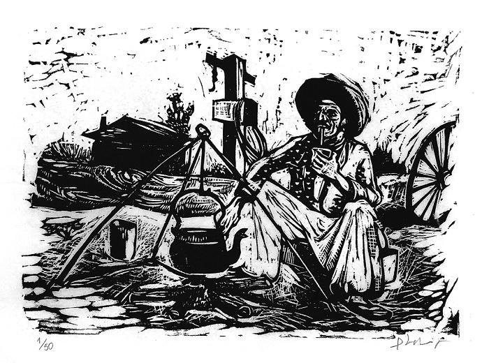 Xilogravura de Xico Stockinger faz parte do leil&atilde;o 