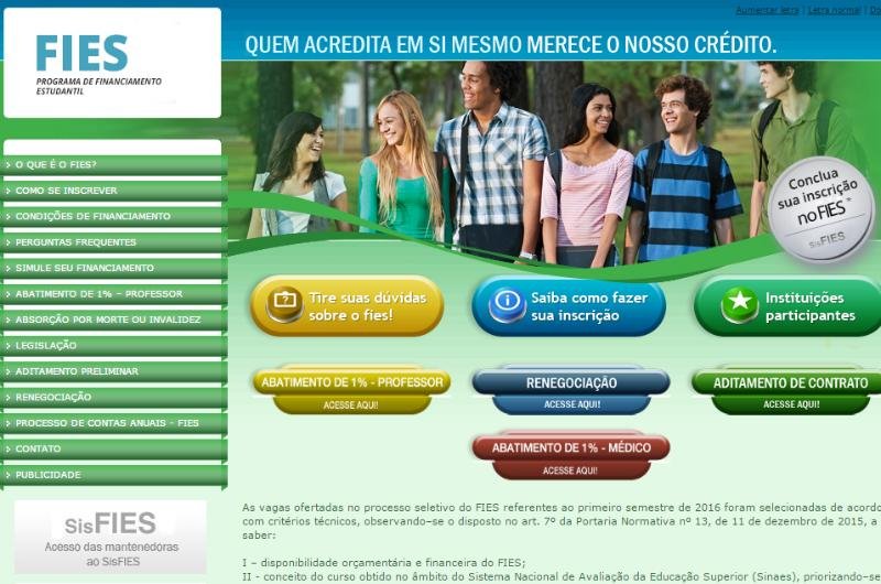 Sistema &eacute; reaberto e estudantes podem renovar a matr&iacute;cula no Fies