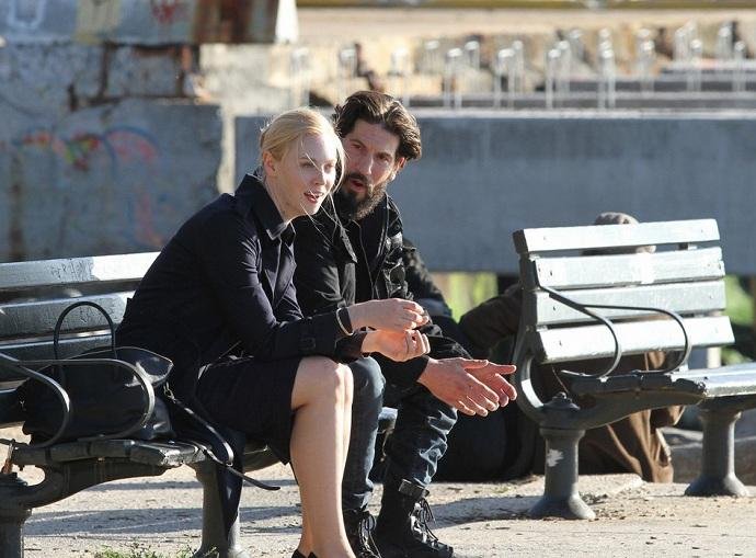 Deborah Ann Woll e Jon Bernthal nos bastidores do seriado