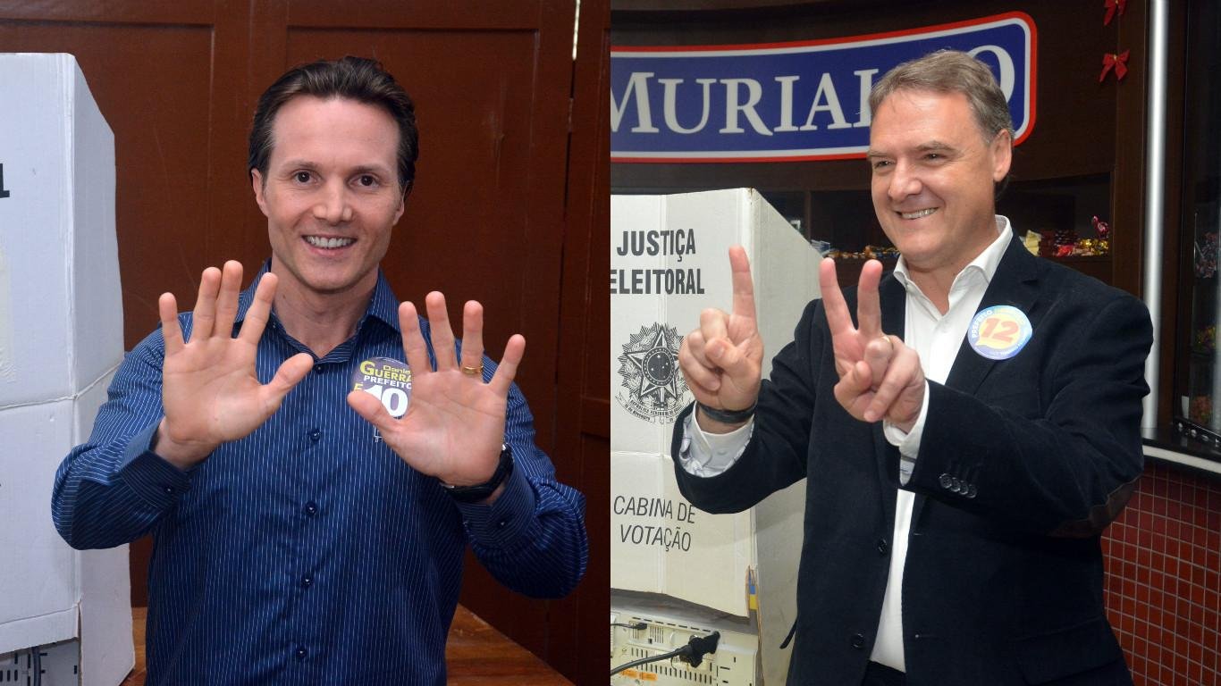 Daniel Guerra (PRB) e Edson N&eacute;spolo (PDT) votaram no in&iacute;cio da manh&atilde;