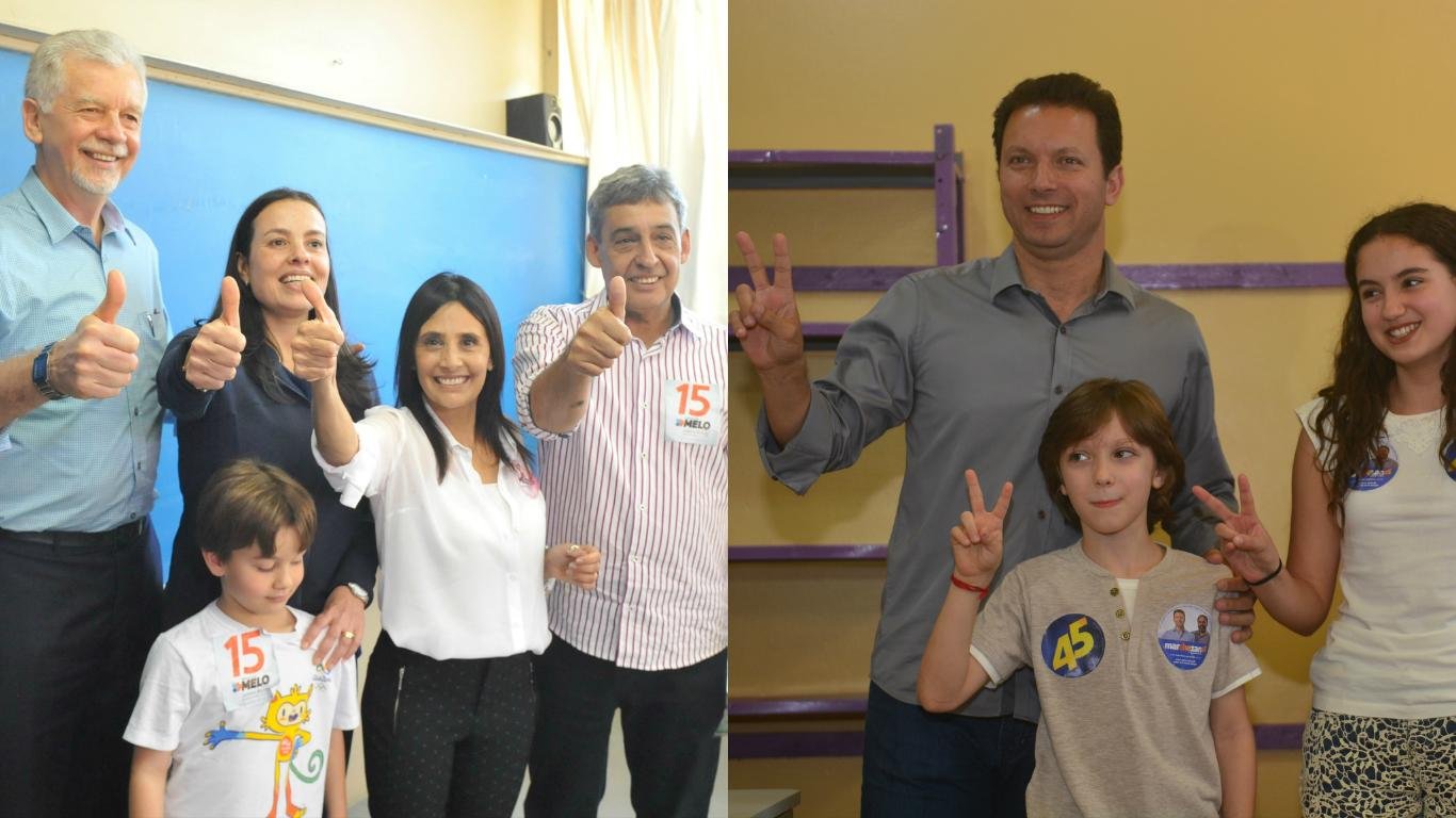Candidatos votaram ao lado de familiares e apoiadores