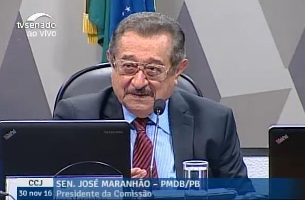 O Senador Jos&eacute; Maranh&atilde;o &eacute; o presidente da Comiss&atilde;o de Constitui&ccedil;&atilde;o e Justi&ccedil;a do Senado Federal