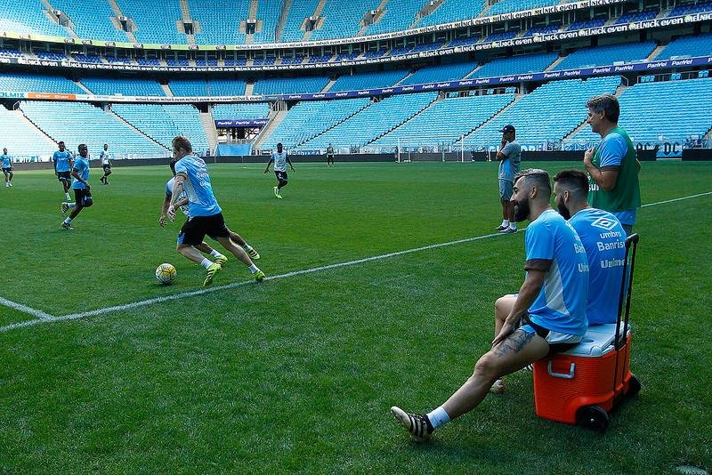 No &uacute;ltimo treino antes da final da Copa do Brasil, jogadores treinaram cobran&ccedil;as de p&ecirc;nalti