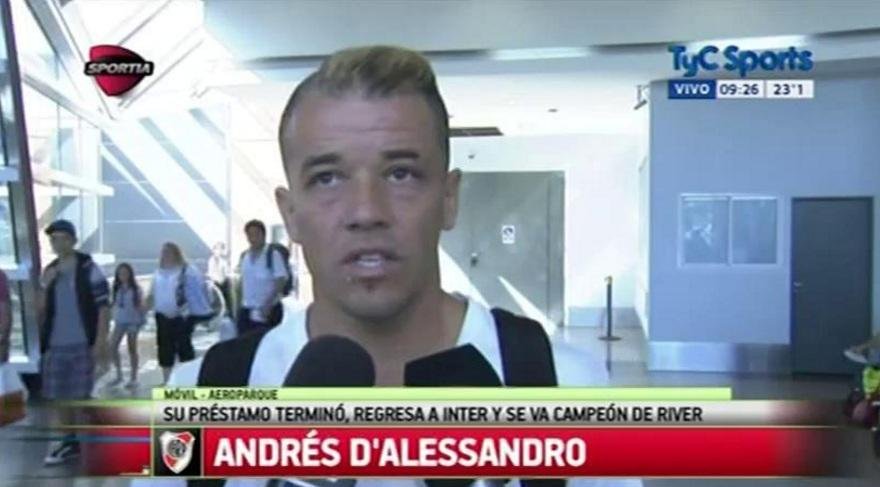 Volto ao Inter para ajudar em momento dif&iacute;cil, diz D&acute;Ale antes de embarque