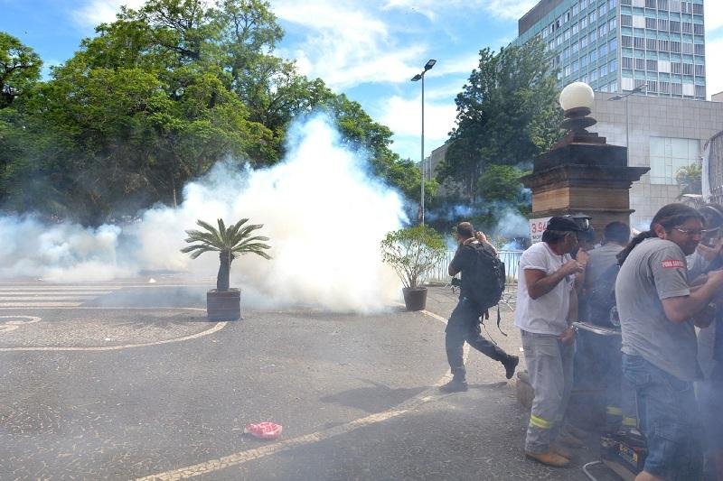 Manifestantes entraram em confronto com a BM novamente