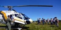 Helicóptero da Brigada Militar realizou sobrevoo pelos municípios de São Francisco de Paula, Riozinho e Rolante