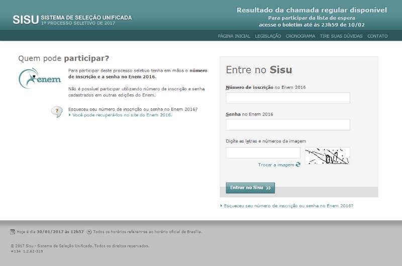 Resultado do Sisu j&aacute; est&aacute; dispon&iacute;vel 