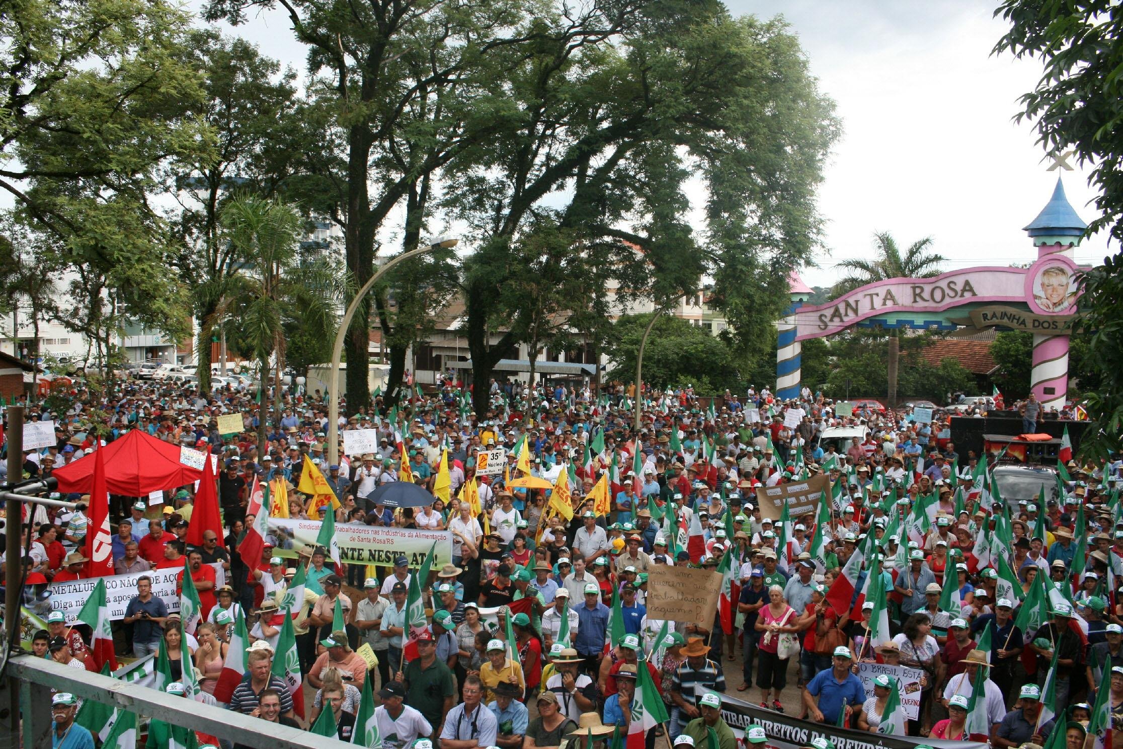 Mudan&ccedil;a da idade da aposentadoria motivou protestos em Santa Cruz do Sul e Santa Rosa e ser&aacute; discutida na Expodireto