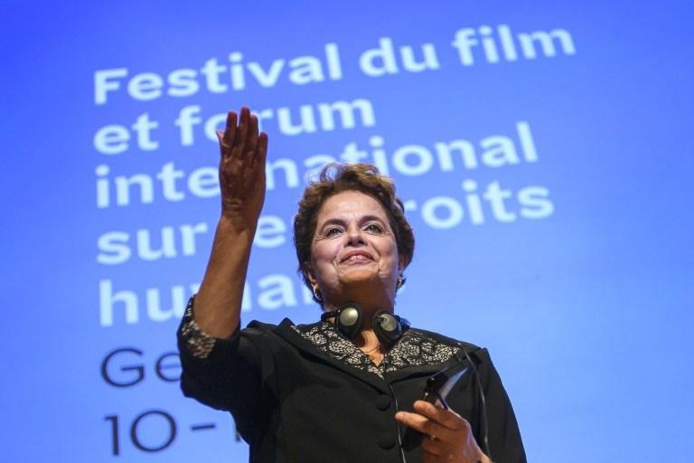 Ex-presidente Dilma Rousseff participou de um festival de cinema em Genebra, na Su&iacute;&ccedil;a neste s&aacute;bado 
