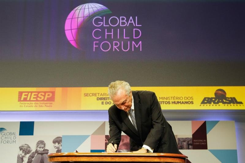 Projeto foi assinado por Michel Temer durante 9&ordm; Global Child Forum 