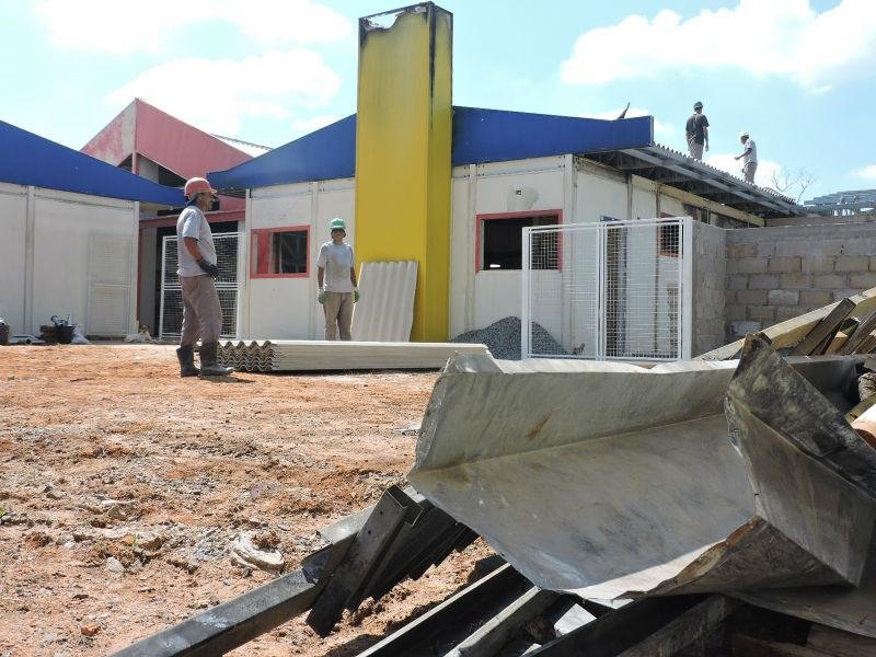 EMEI Marechal Rondon, escola onde os trabalhos est&atilde;o mais avan&ccedil;ados, com 60% conclu&iacute;dos
