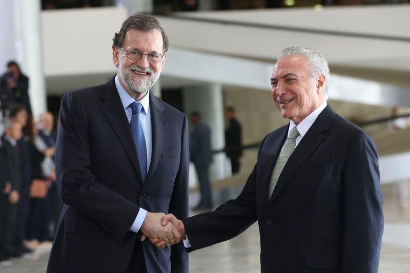 Em brinde, Temer e primeiro-ministro da Espanha fazem defesa de reformas