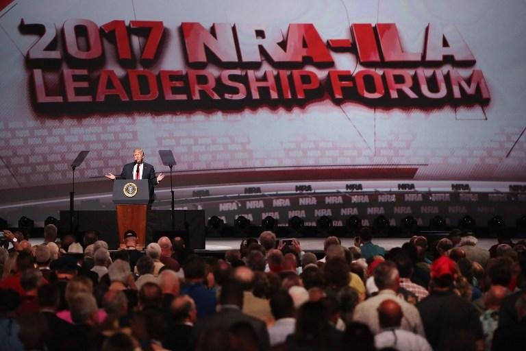 Empres&aacute;rio &eacute; o primeiro presidente a discursar na reuni&atilde;o anual da NRA desde Ronald Reagan em 1983