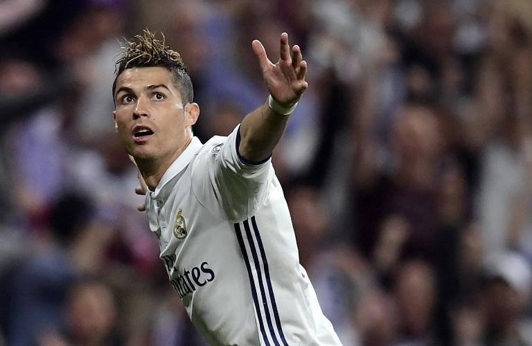 Cristiano Ronaldo marcou tr&ecirc;s gols na vit&oacute;ria sobre o Atl&eacute;tico de Madrid nessa ter&ccedil;a