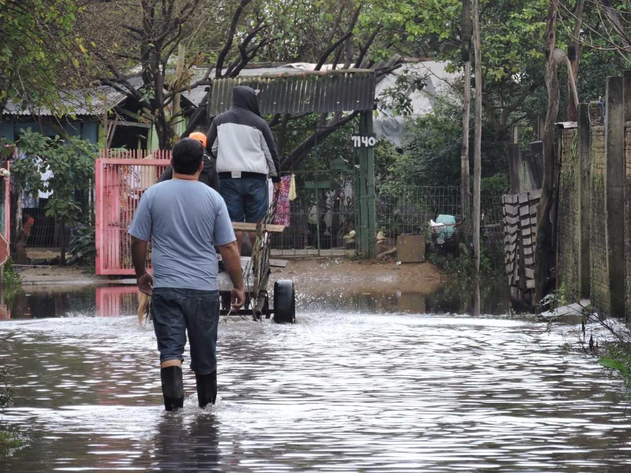 Moradores s&atilde;o prejudicados com a cheia do Rio dos Sinos em Sapucaia do Sul e Canoas