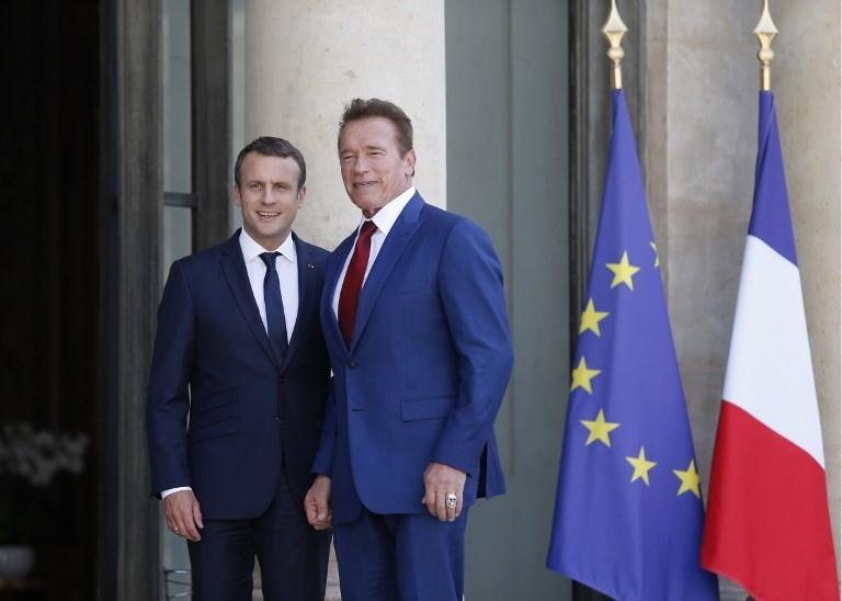 Schwarzenegger e Macron lan&ccedil;am pacto mundial pelo meio ambiente, em Paris
