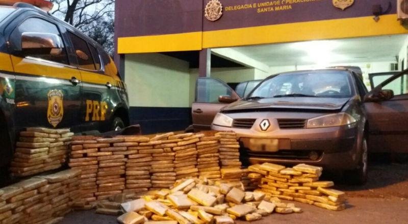 PRF apreende mais de 200 quilos de maconha em Santa Maria