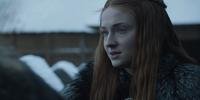 Sophie Turner como Sansa Stark no primeiro episódio da 7ª temporada de GoT