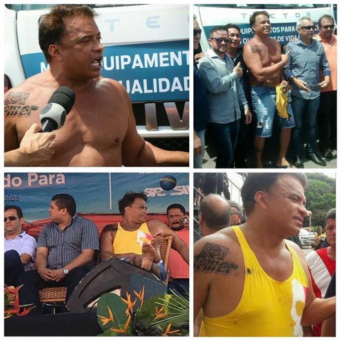 Wladimir Costa gerou pol&ecirc;mica ao tatuar nome de Temer no ombro