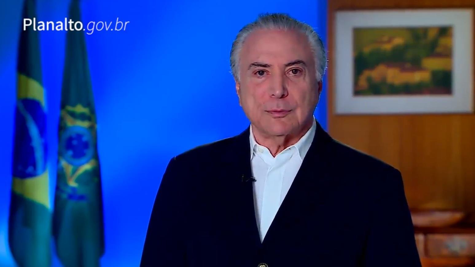 Temer divulgou v&iacute;deo na tarde deste domingo 