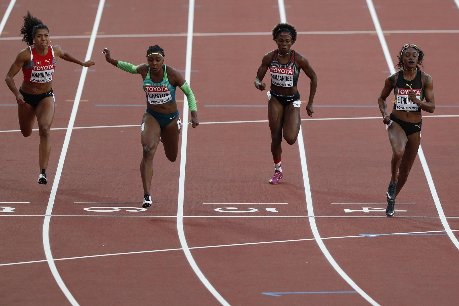 Ros&acirc;ngela Santos bate recorde sul-americano e avan&ccedil;a &agrave; final dos 100m no Mundial