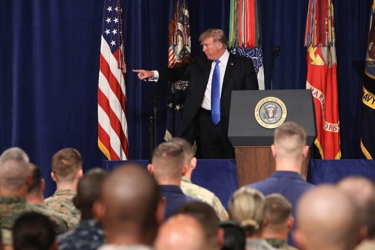 Donald discursou na Na&ccedil;&atilde;o da base de Fort Myer, a sudoeste de Washington