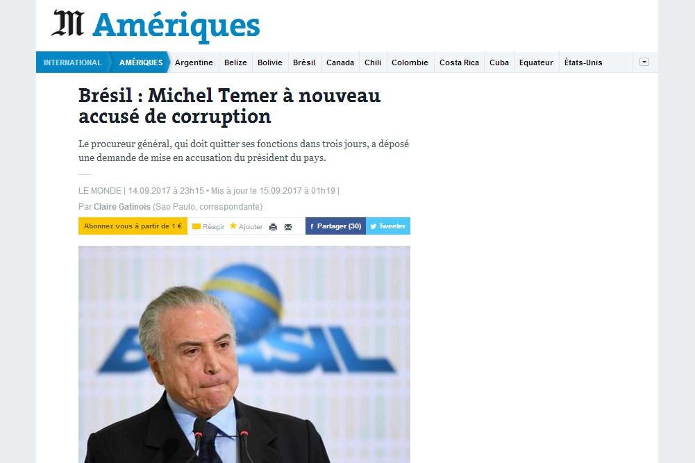 Le Monde afirma que presidente pode se tornar "cad&aacute;ver pol&iacute;tico"