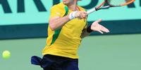 Clezar pediu desculpas por seu gesto em alusão aos olhos puxados dos asiáticos, na sexta-feira, durante partida da Copa Davis entre Brasil e Japão