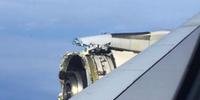 Aeronave teve cobertura da turbina totalmente arrancada e asa danificada