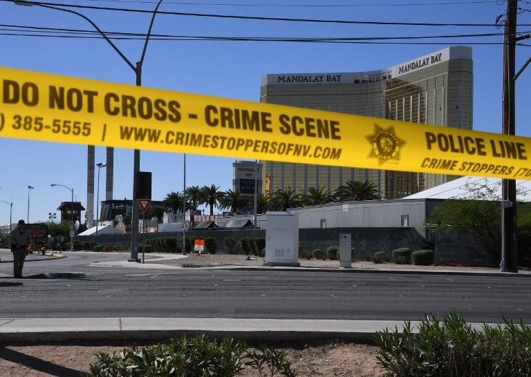 &Aacute;rea onde tiros foram disparados foi isolada pela pol&iacute;cia de Las Vegas