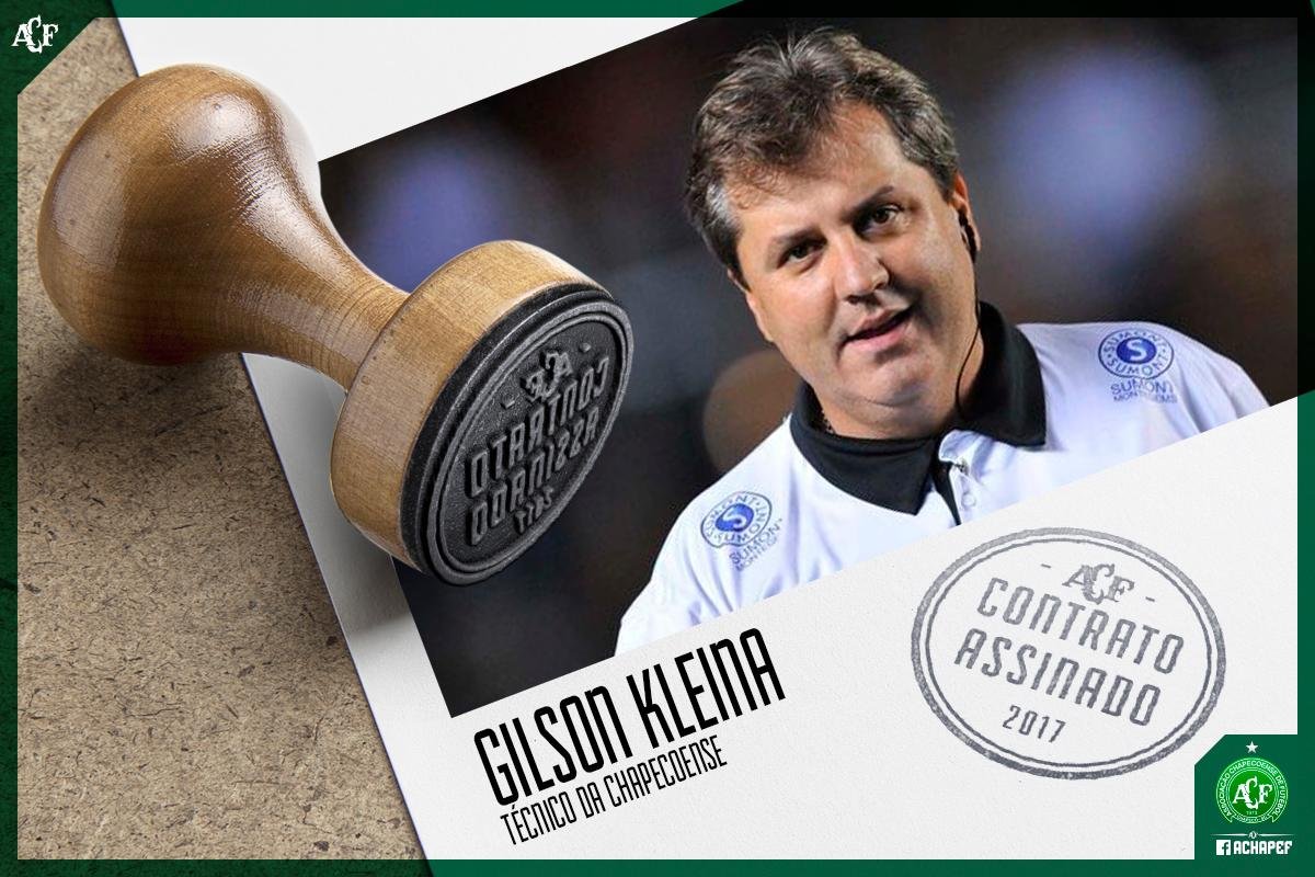 Gilson Kleina foi confirmado como t&eacute;cnico da Chapecoense