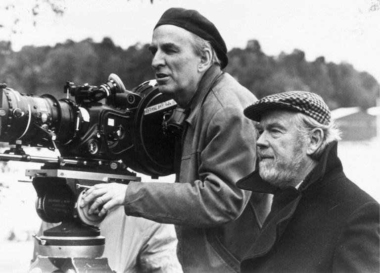 Registro de Bergman, &agrave; esquerda, com o cineasta sueco Sven Nykvist