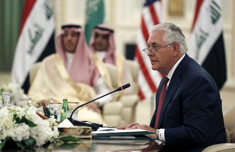 Tillerson fala durante encontro da Comiss&atilde;o de Coordena&ccedil;&atilde;o saudita-iraquiana