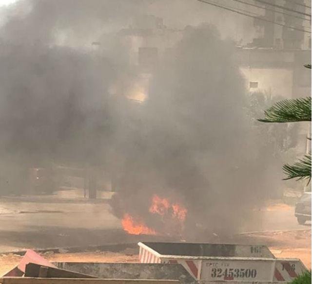 Ve&iacute;culo pegou fogo na Crist&oacute;v&atilde;o Colombo