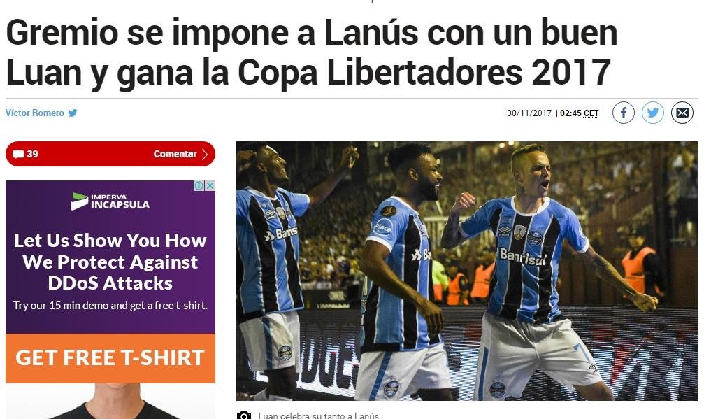 Marca afirmou que o Gr&ecirc;mio fez uma atua&ccedil;&atilde;o irretoc&aacute;vel diante do Lan&uacute;s