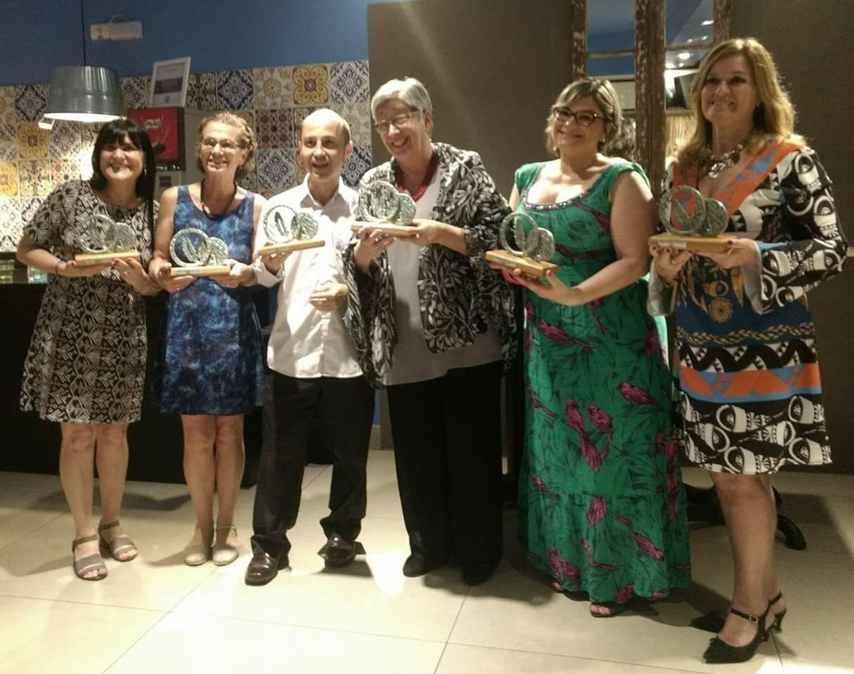 Premiados com o trof&eacute;u Parceiros da Escritas, da Associa&ccedil;&atilde;o Ga&uacute;cha de Escritores