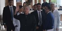 Presidente Michel Temer ao deixar o Hospital Sírio Libanês, onde passou procedimento de desobstrução da uretra