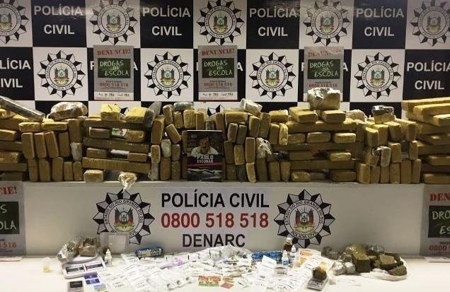 Apreens&otilde;es de drogas no Rio Grande do Sul ultrapassam 11 toneladas em 2017
