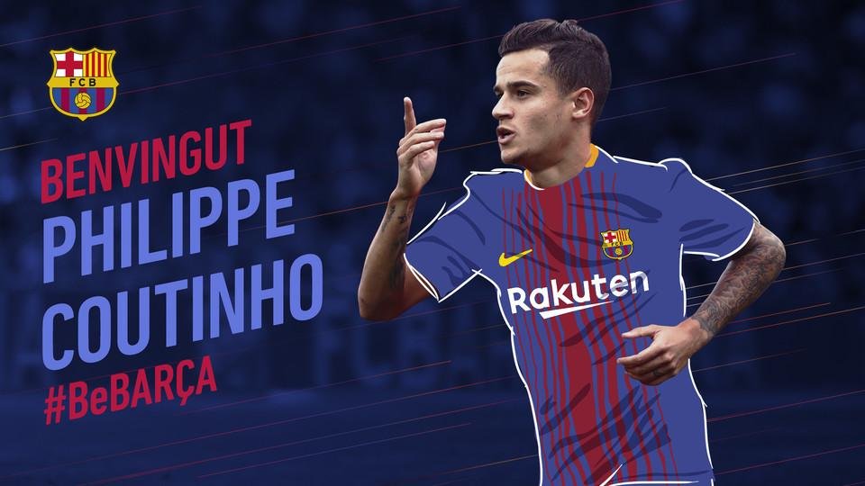 Barcelona anuncia a contrata&ccedil;&atilde;o de Philippe Coutinho por cinco temporadas