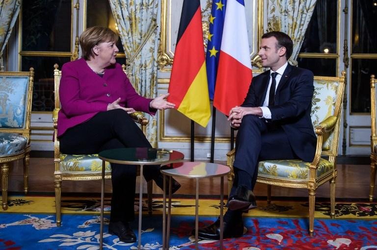 Merkel e Macron falam em "aprofundar" coopera&ccedil;&atilde;o franco-alem&atilde;