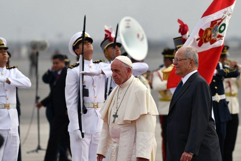 Papa Francisco chega a Lima capital do Peru