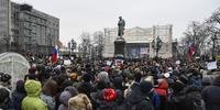 Domingo está sendo de protestos em toda a Rússia