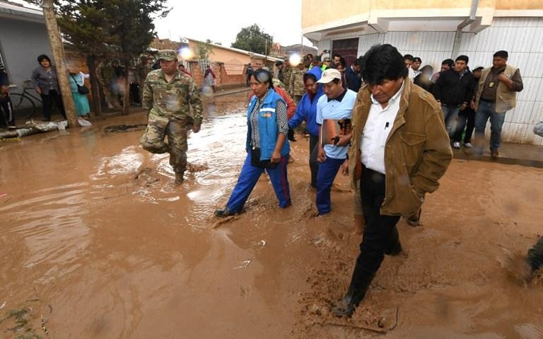 Evo Morales visitou &aacute;reas afetadas