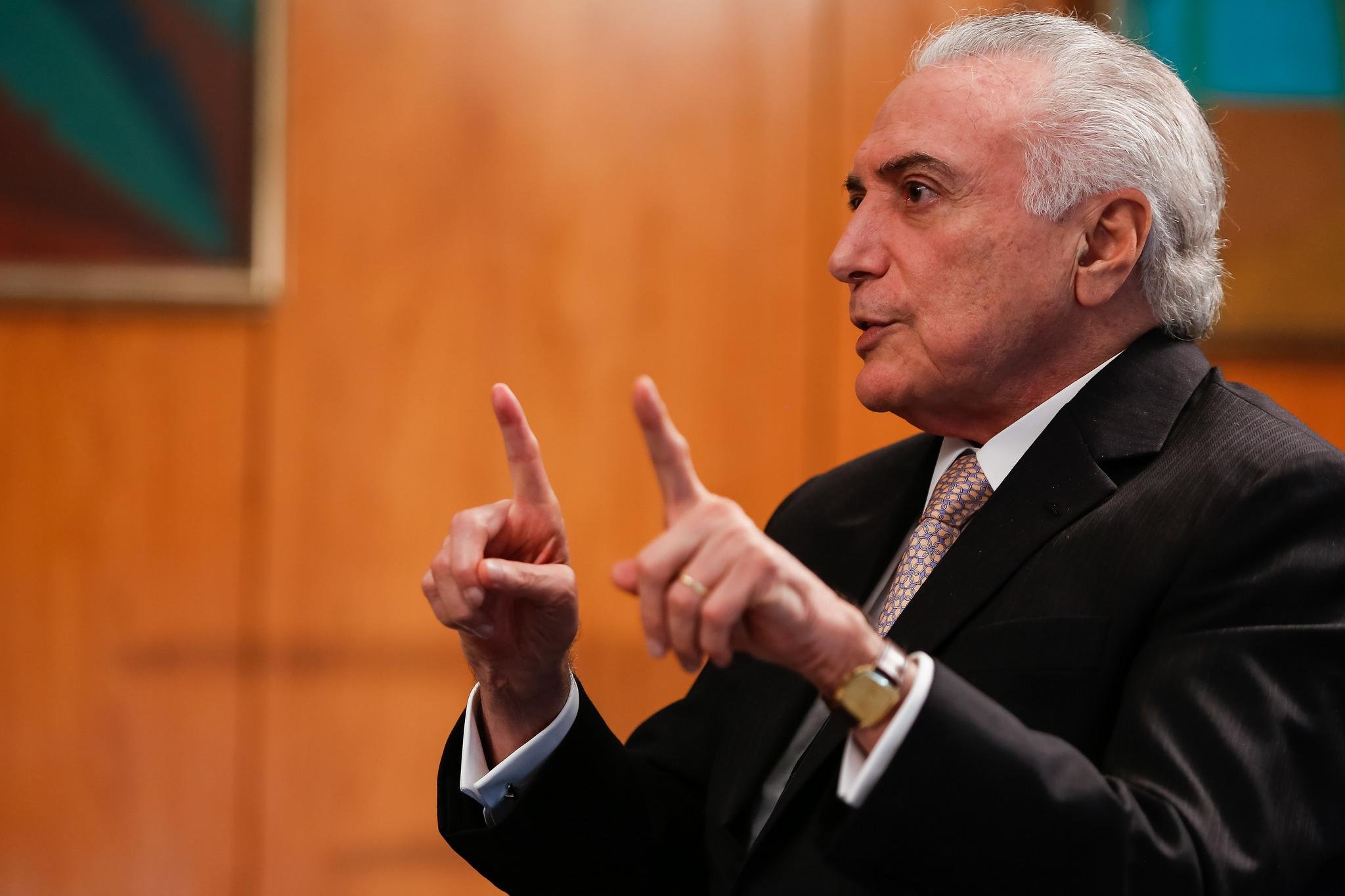 Presidente Michel Temer concedeu entrevista &agrave; Band 