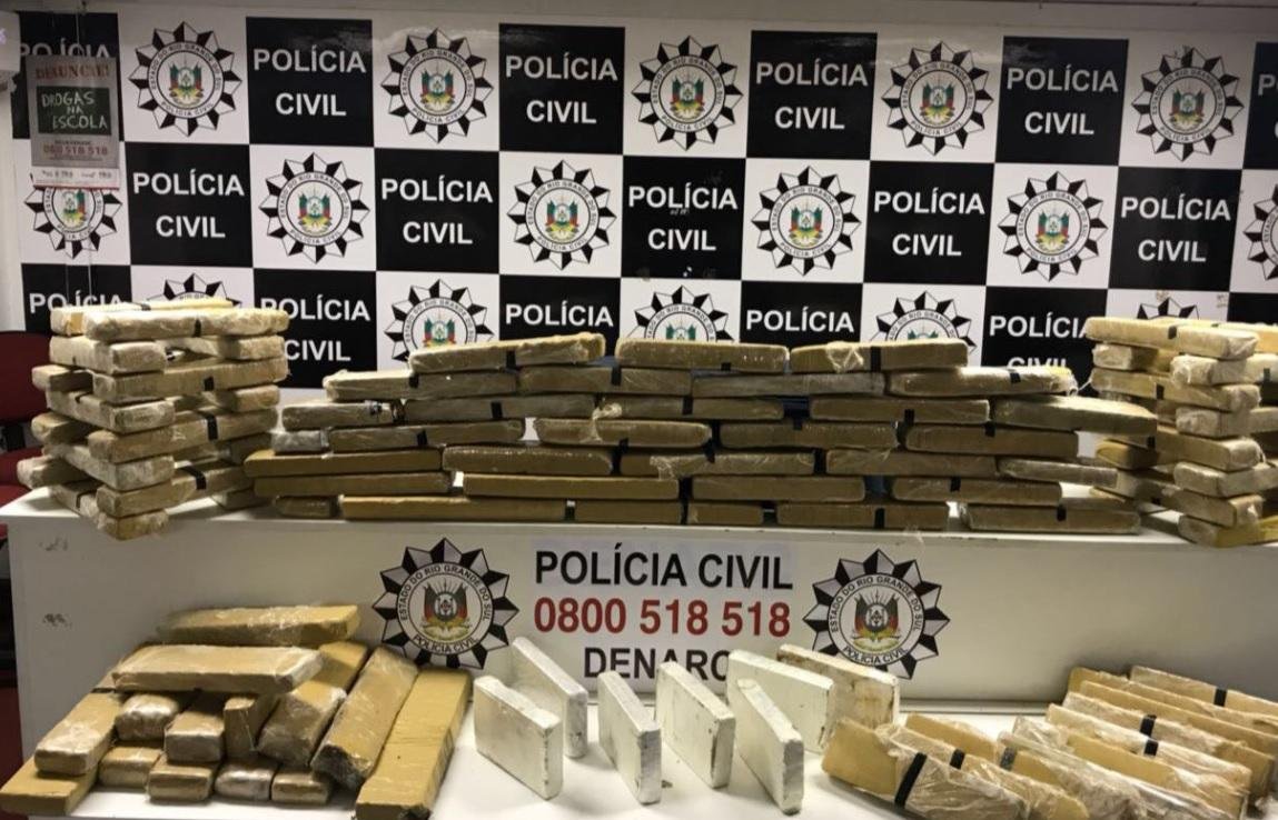 Homem &eacute; preso com 93 quilos de drogas em Porto Alegre 