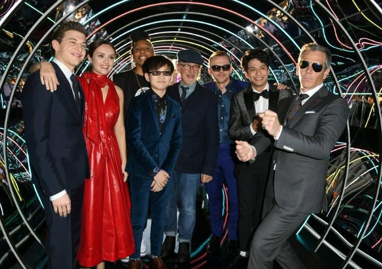 Diretor e elenco na estreia do filme em Hollywood, em 26 de mar&ccedil;o de 2018