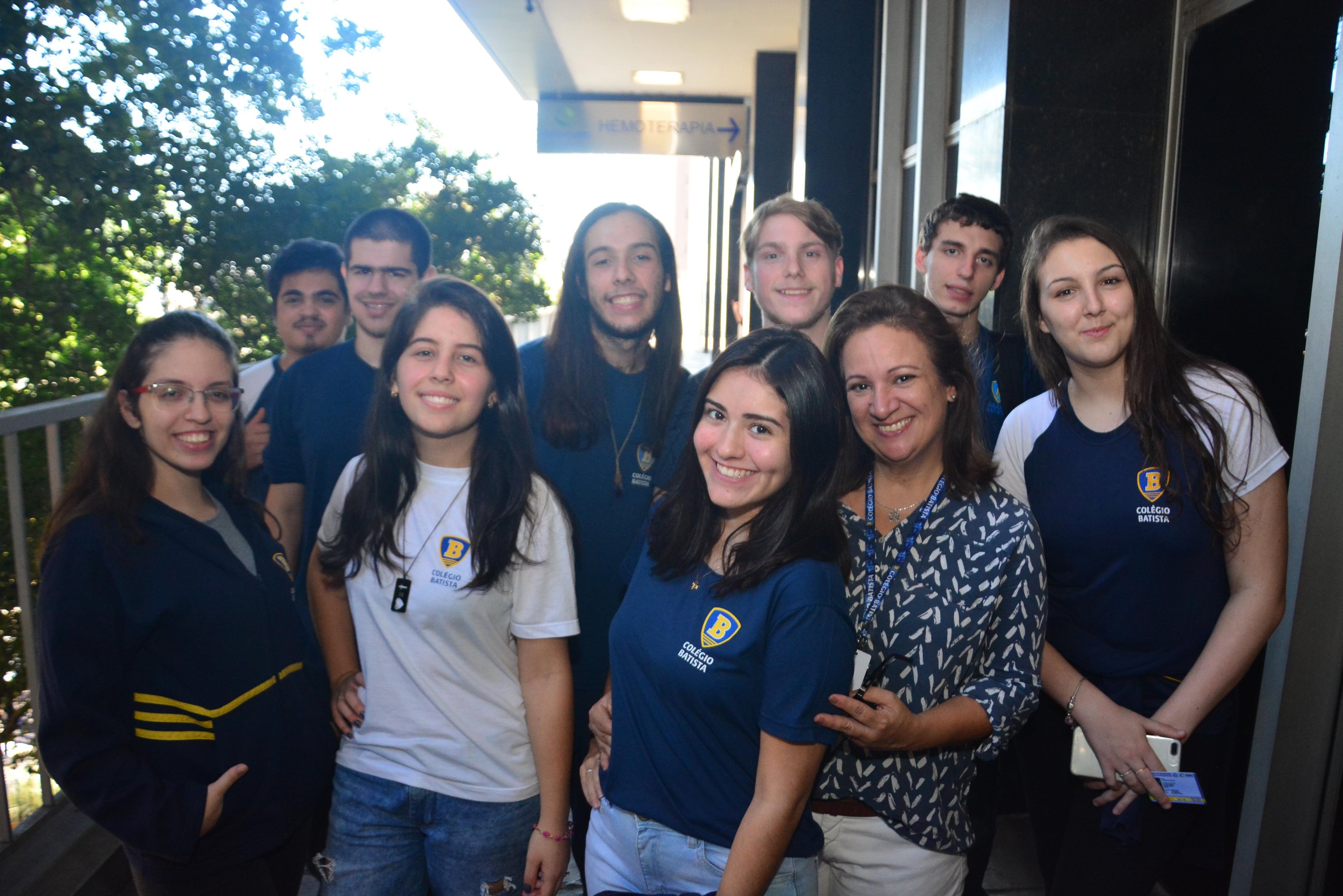 Alunos tiveram aula diferente em hemocentro do hospital Moinhos de Vento