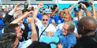 Fábio Koff comemorando após eleições do Grêmio de 2012